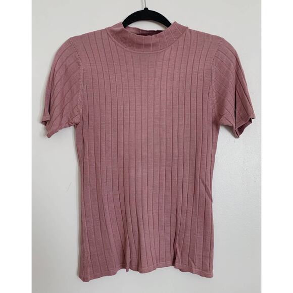 Light Pink Vintage Spenser Jeremy Silk Blend Ribbed Shirt S - Picture 1 of 4